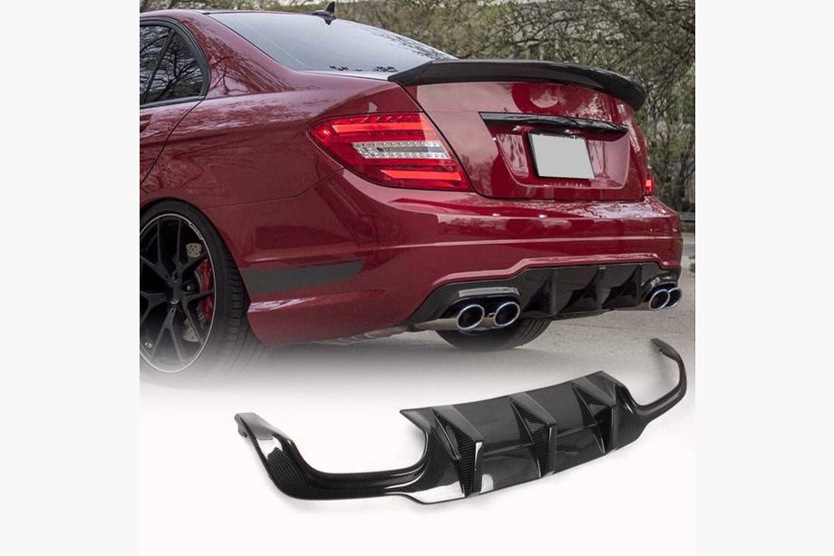 Mercedes C-class W204 2007–2015 Diffuser til bagkofanger V3 (til AMG SD/Coupe 2012-2014, kulfiber) Image