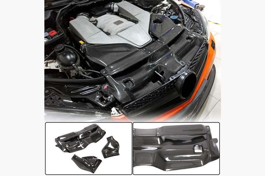 Mercedes C-class W204 2007–2015 Cold air intake-hus med dæksel (til C63 AMG 2012-2014, tør carbon) Foto 1