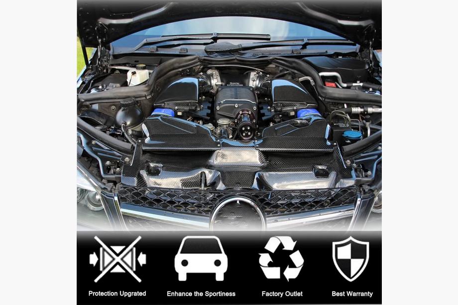 Mercedes C-class W204 2007–2015 Cold air intake-hus med dæksel (til C63 AMG 2012-2014, tør carbon) Foto 2