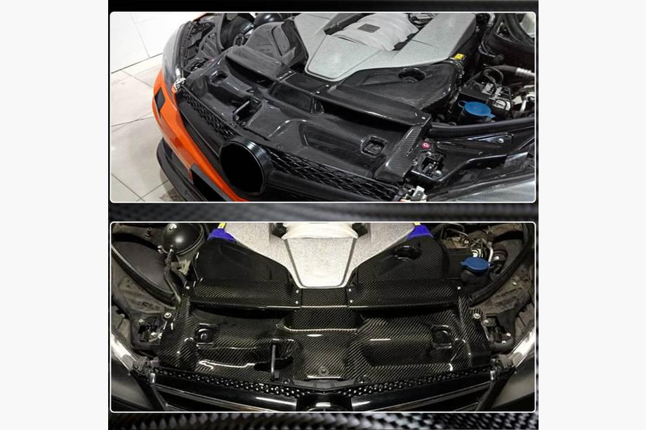 Mercedes C-class W204 2007–2015 Cold air intake-hus med dæksel (til C63 AMG 2012-2014, tør carbon) Foto 3