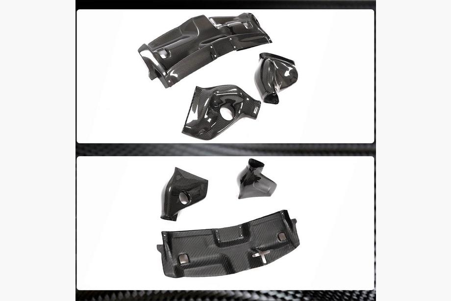 Mercedes C-class W204 2007–2015 Cold air intake-hus med dæksel (til C63 AMG 2012-2014, tør carbon) Foto 4