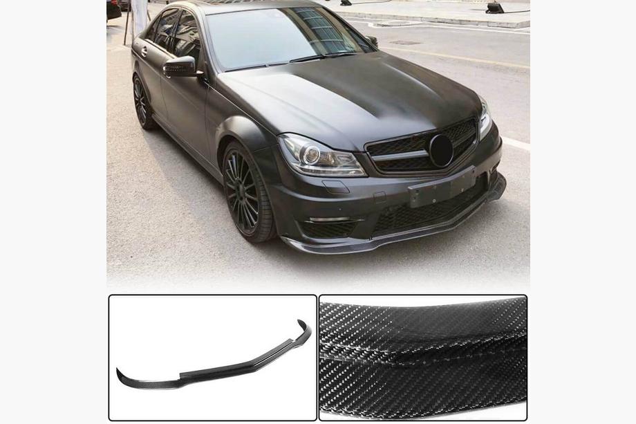 Mercedes C-class W204 2007–2015 Frontlæbe til kofanger Lip V3 (til AMG 2012-2014, carbon) Image