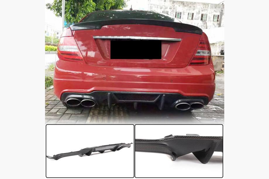 Mercedes C-class W204 2007–2015 Bagkofanger-diffuser V4 (til AMG SD/Coupe 2012-2014, carbon) Image