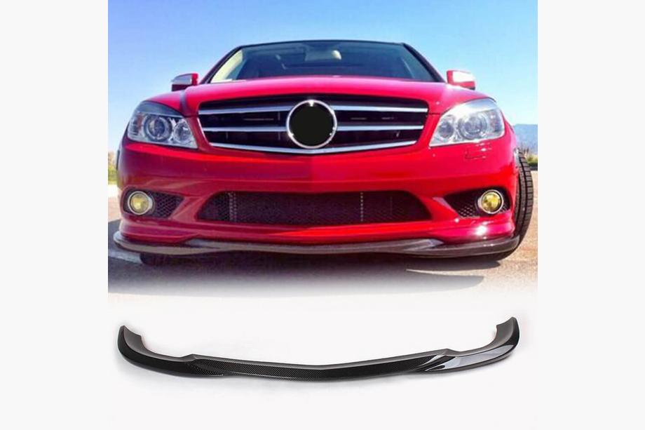Mercedes C-class W204 2007–2015 Frontlæbe til forreste kofanger Lip (til AMG-Line 2008-2011, kulfiber) Image