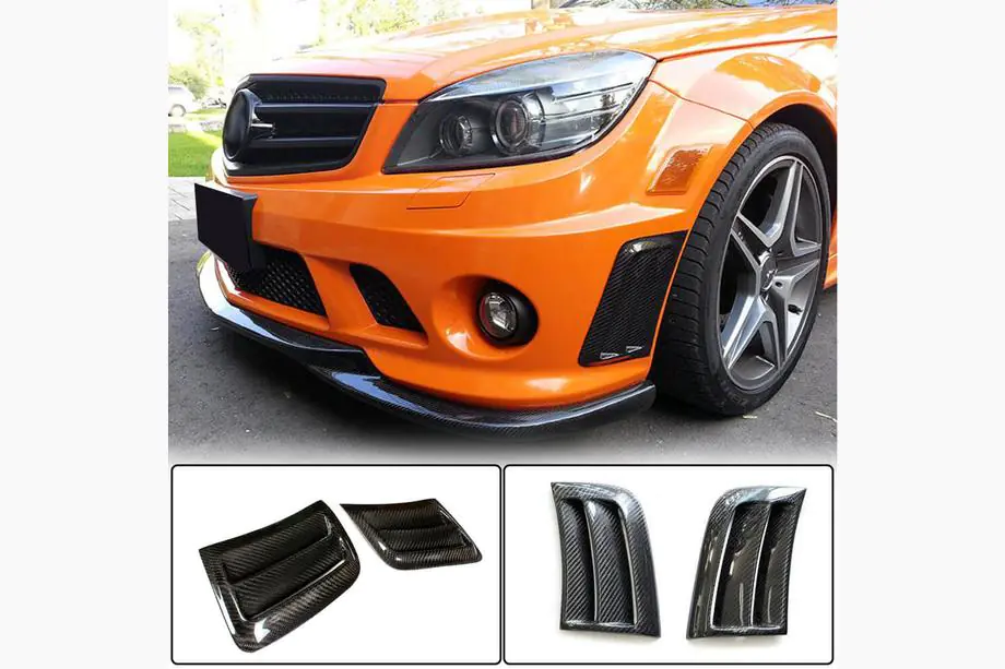 Mercedes C-class W204 2007–2015 Kulfiber indsatsdele til forreste kofanger (til C63 AMG Sedan 2008-2011) Image