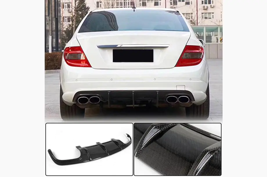 Mercedes C-class W204 2007–2015 Bagkofanger diffuser V3 (til AMG SD 2008-2011, carbon) Image