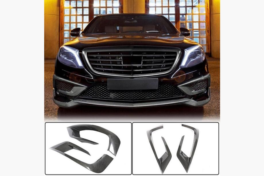 Mercedes S-klasse W222 2013–2022 Frontkofangerlister V1 (til S63 AMG 2014-2017, carbon) Foto 1