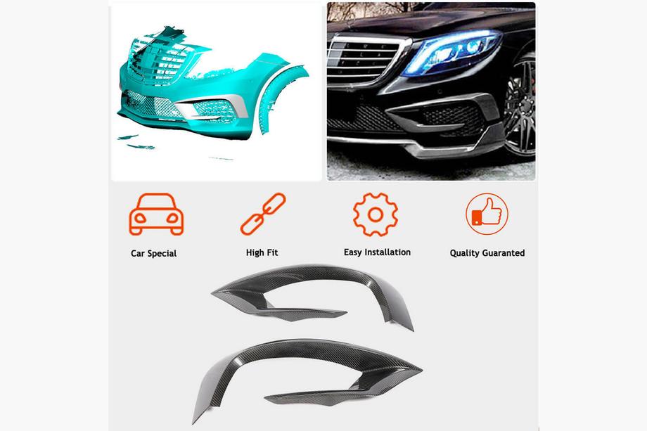 Mercedes S-klasse W222 2013–2022 Frontkofangerlister V1 (til S63 AMG 2014-2017, carbon) Foto 2