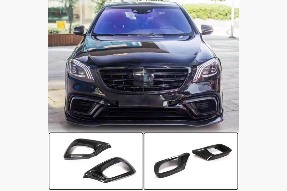 Mercedes S-klasse W222 2013–2022 Carbon indsats til forreste kofanger (til AMG 2018-2021) Image