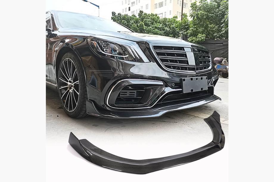 Mercedes S-klasse W222 2013–2022 Front bumperlip (til S63/S65 AMG 2018-2022, carbon) Foto 1