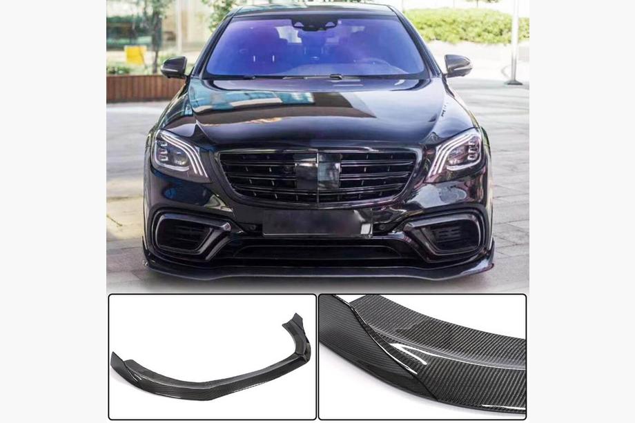 Mercedes S-klasse W222 2013–2022 Front bumperlip (til S63/S65 AMG 2018-2022, carbon) Foto 2