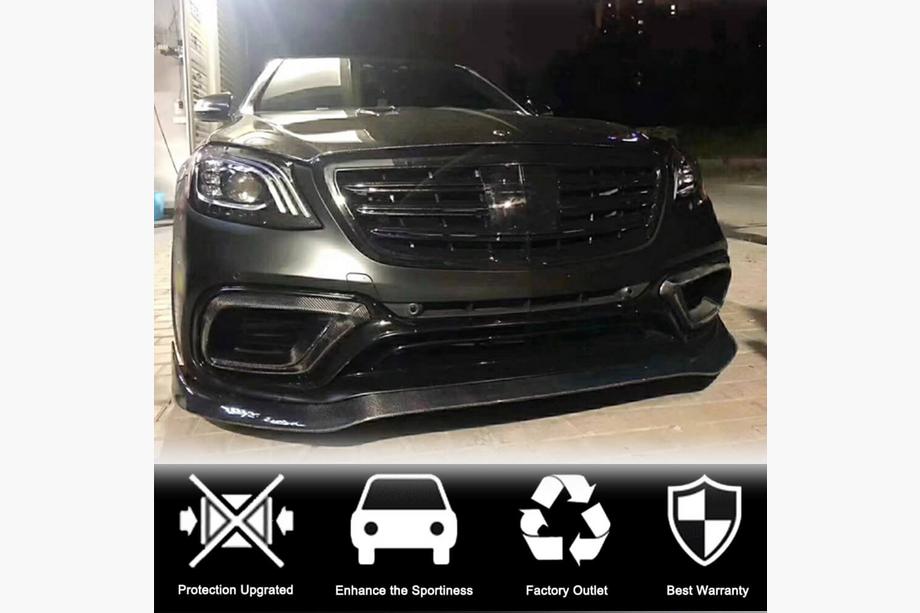 Mercedes S-klasse W222 2013–2022 Front bumperlip (til S63/S65 AMG 2018-2022, carbon) Foto 3