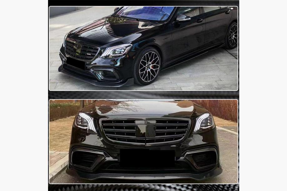 Mercedes S-klasse W222 2013–2022 Front bumperlip (til S63/S65 AMG 2018-2022, carbon) Foto 5