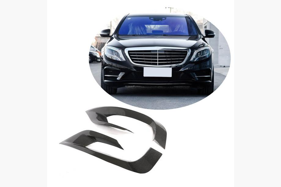 Mercedes S-klasse W222 2013–2022 Frontkofangerbeklædninger (til AMG-Line 2014-2017, carbon) Image