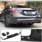 Mercedes S-klasse W222 2013–2022 Bagkofangerdiffuser med udstødningsudtag (til S63 AMG 2014-2017, carbon) foto 1