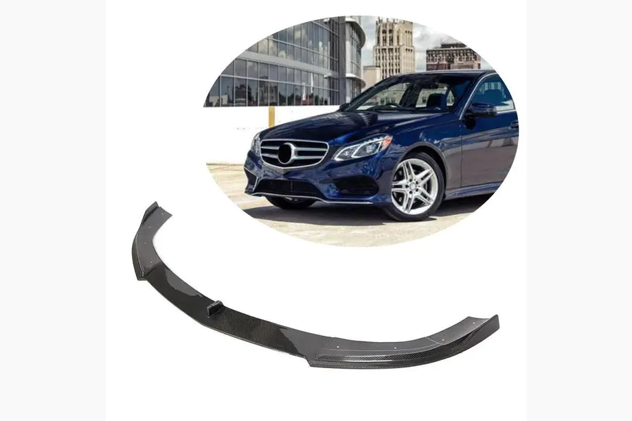 Mercedes E-class W212 2009–2016 Frontspoilerlæbe til forreste kofanger Lip V2 (til AMG-Line 2013-2016, carbon) Image