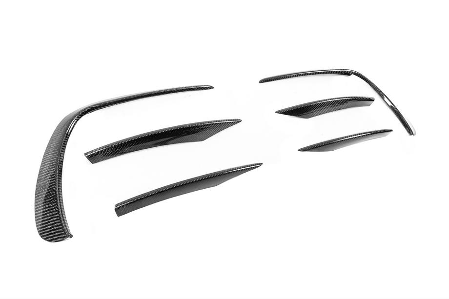 Mercedes E-klasse W213 2016–2023 Front bumper lip spoiler (til AMG-Line 2020+, tør carbon) Foto 19