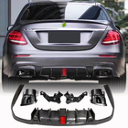Mercedes E-klasse W213 2016–2023 Bagkofanger-diffuser med udstødningsenderør V2 (til AMG/AMG-Line 2016-2019, carbon) foto 1