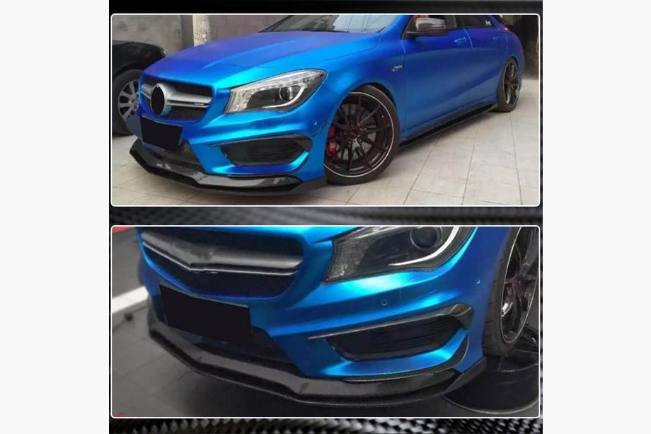 Mercedes CLA C117 2013–2019 Frontlæbe til forreste kofanger Lip (til CLA45 AMG SD 2013-2015, Carbon) Foto 4