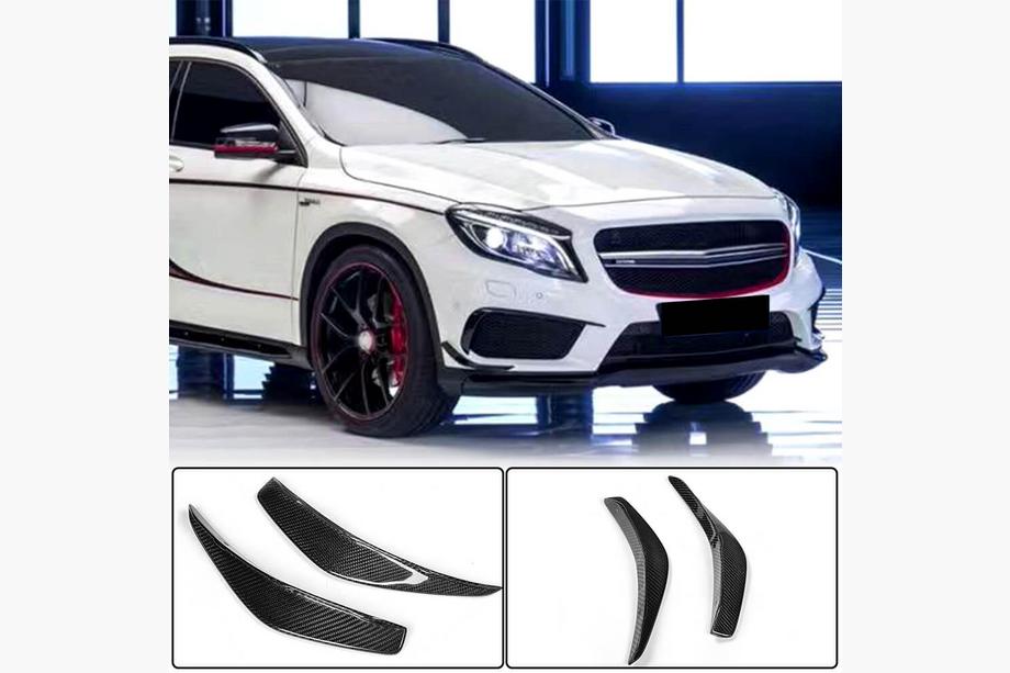 Mercedes CLA C117 2013–2019 Kulfiber frontkofanger-tilføjelsesdele (til CLA45 AMG SD, Carbon) Image