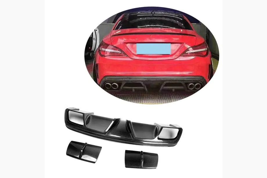 Mercedes CLA C117 2013–2019 Bagkofanger-diffuser V1 (til AMG-Line / CLA45 AMG 2013-2016, kulstof) Foto 1