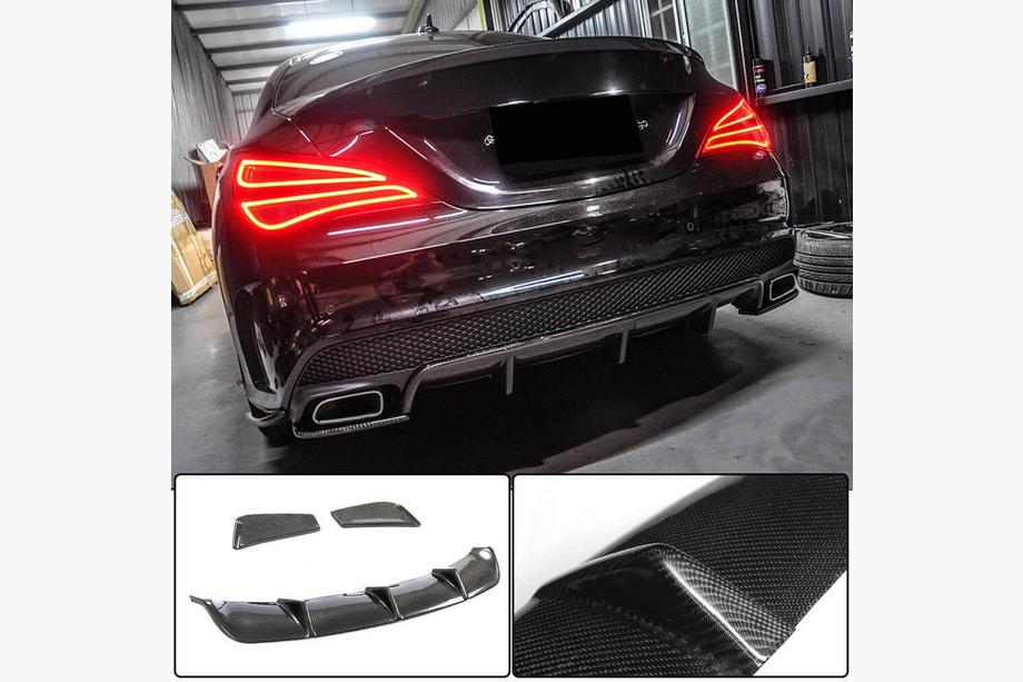 Mercedes CLA C117 2013–2019 Bagkofangerdiffuser V2 (til AMG-Line / CLA45 AMG 2013-2016, carbon) Foto 1