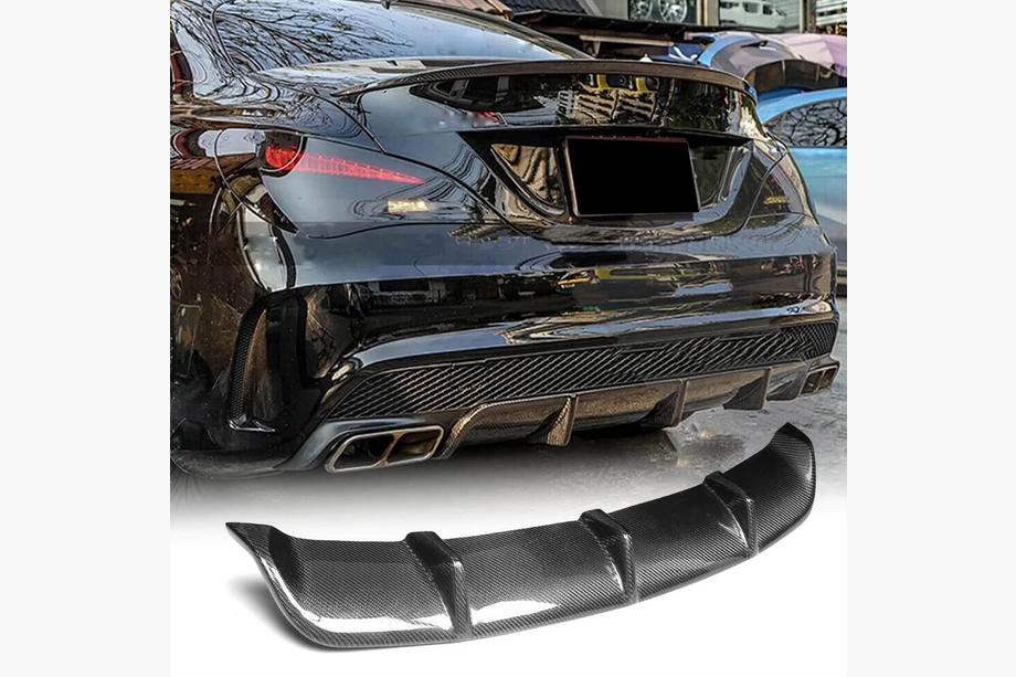 Mercedes CLA C117 2013–2019 Bagkofangerdiffuser V2 (til AMG-Line / CLA45 AMG 2013-2016, carbon) Foto 2