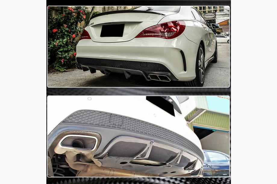 Mercedes CLA C117 2013–2019 Bagkofangerdiffuser V2 (til AMG-Line / CLA45 AMG 2013-2016, carbon) Foto 6