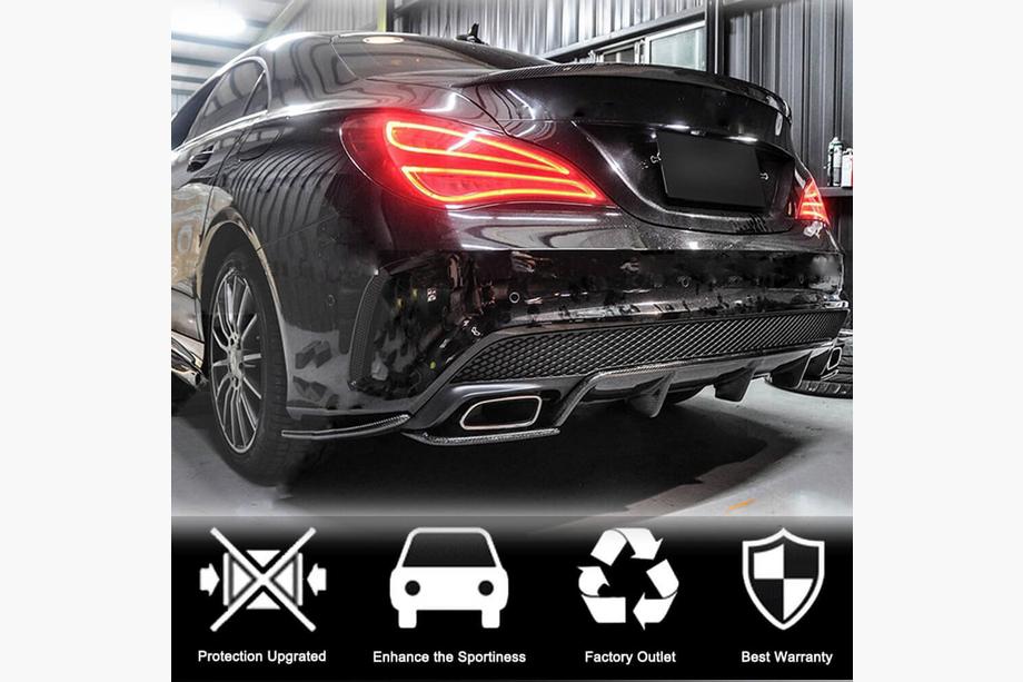 Mercedes CLA C117 2013–2019 Bagkofangerdiffuser V2 (til AMG-Line / CLA45 AMG 2013-2016, carbon) Foto 8