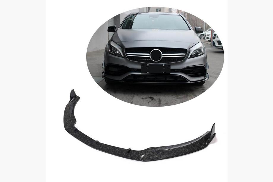 Mercedes A-Klasse W176 2012–2018 Frontlæbe til forreste kofanger Lip (til A45 AMG HB 2016-2018, Carbon) Foto 1