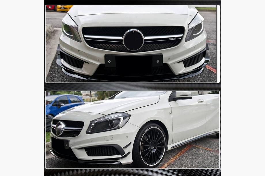 Mercedes A-Klasse W176 2012–2018 Frontkofanger-tilføjelser (til AMG-Line / A45 AMG HB 2013-2015, Carbon) Foto 3
