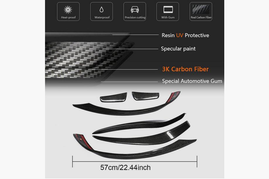 Mercedes A-Klasse W176 2012–2018 Frontkofanger-tilføjelser (til AMG-Line / A45 AMG HB 2013-2015, Carbon) Foto 5