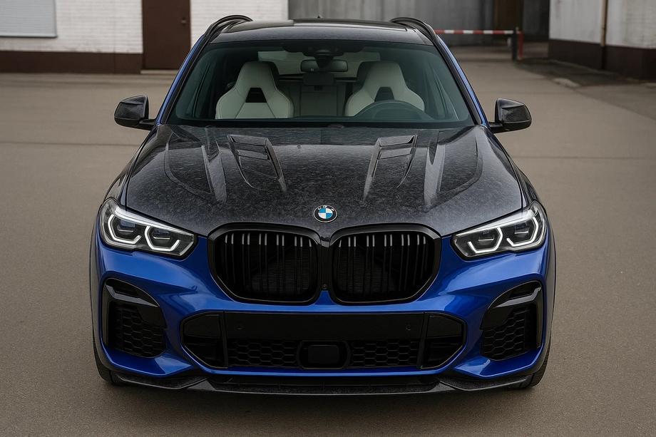 BMW X5 G05 2019–2026 Motorhjelm i smedet kulfiber V3 (G05/F95) Image