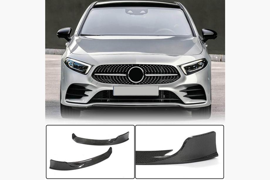 Mercedes A-klasse W177 2018– Frontkofanger-tilføjelser Flap (til AMG-Line 2018-2021, carbon) Image