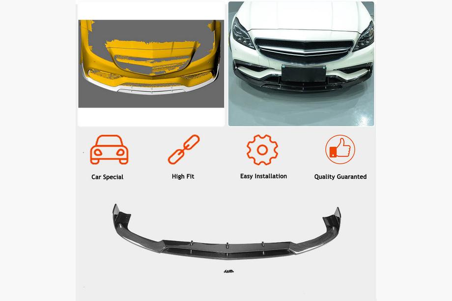 Mercedes CLS C218 2011–2018 Frontlæbe til forreste kofanger Lip V1 (til CLS63 AMG SD 2015-2018, carbon) Foto 3