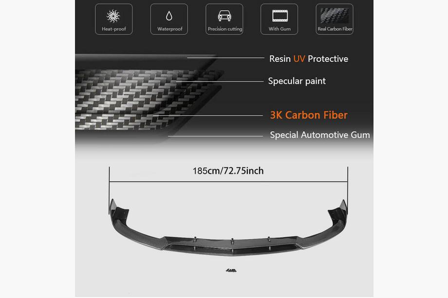 Mercedes CLS C218 2011–2018 Frontlæbe til forreste kofanger Lip V1 (til CLS63 AMG SD 2015-2018, carbon) Foto 7