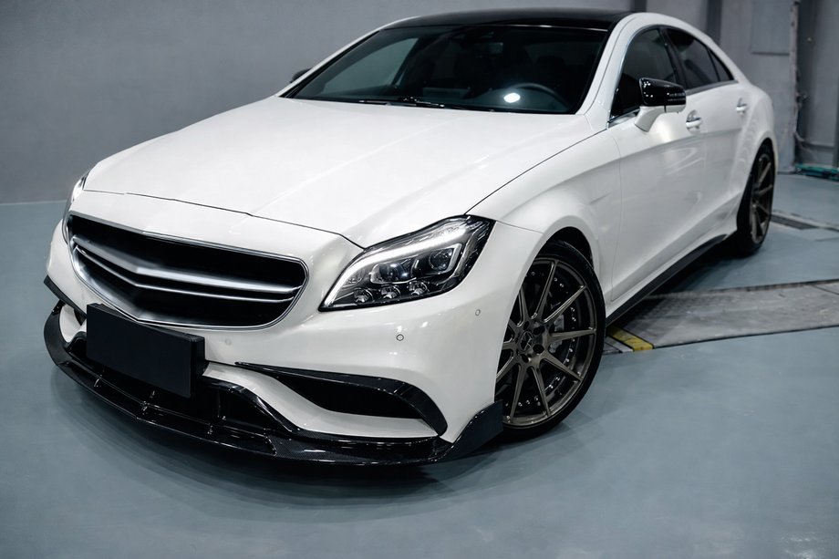 Mercedes CLS C218 2011–2018 Frontlæbe til kofanger Lip V2 (til CLS63 AMG SD 2015-2018, carbon) Foto 3