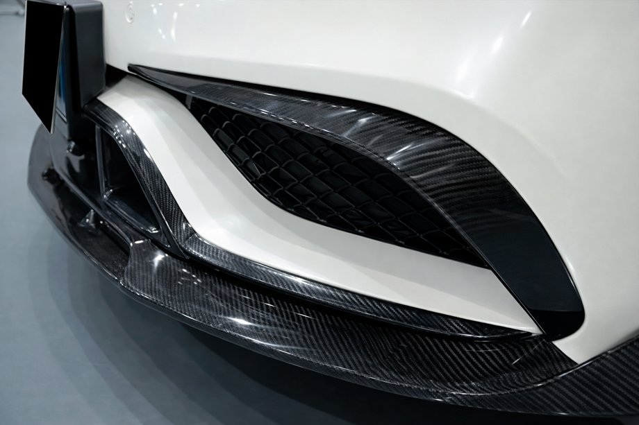 Mercedes CLS C218 2011–2018 Frontlæbe til kofanger Lip V2 (til CLS63 AMG SD 2015-2018, carbon) Foto 6