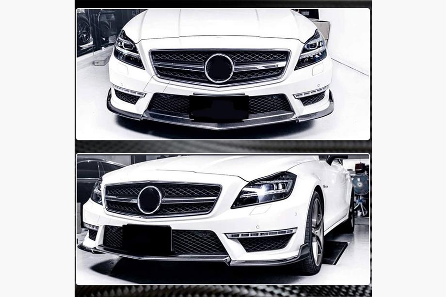 Mercedes CLS C218 2011–2018 Frontlæbe til forreste kofanger Lip V1 (til CLS63 AMG SD 2011-2014, carbon) Foto 3