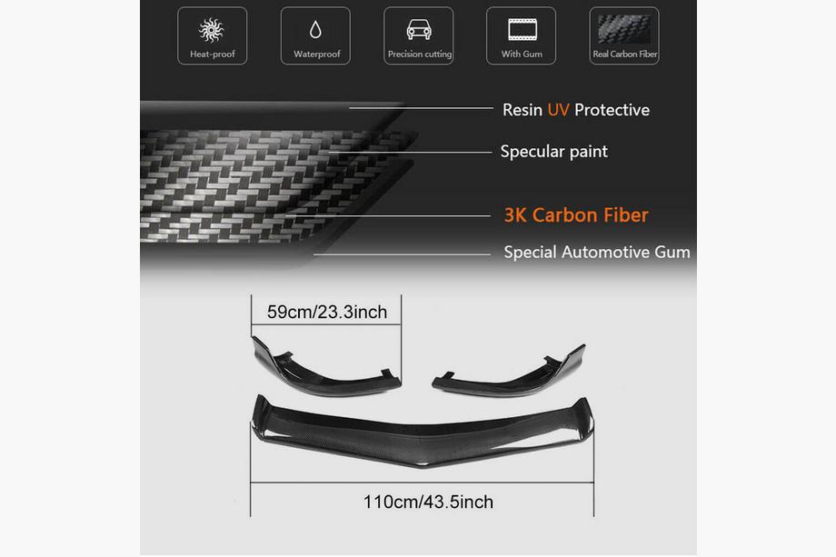Mercedes CLS C218 2011–2018 Frontlæbe til forreste kofanger Lip V1 (til CLS63 AMG SD 2011-2014, carbon) Foto 5