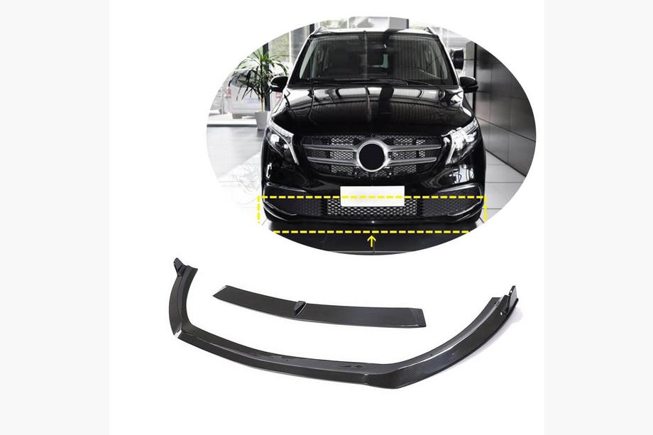Mercedes Vito/V-klasse W447 2014– Front kofanger-lip (2020+, tør kulfiber) Image