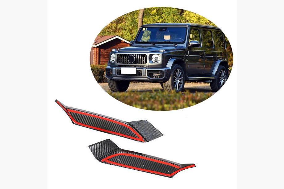 Mercedes G-Class W463 2018–2024 Flap påsætninger til forreste kofanger (til G63 AMG 2019-2021, carbon) Image