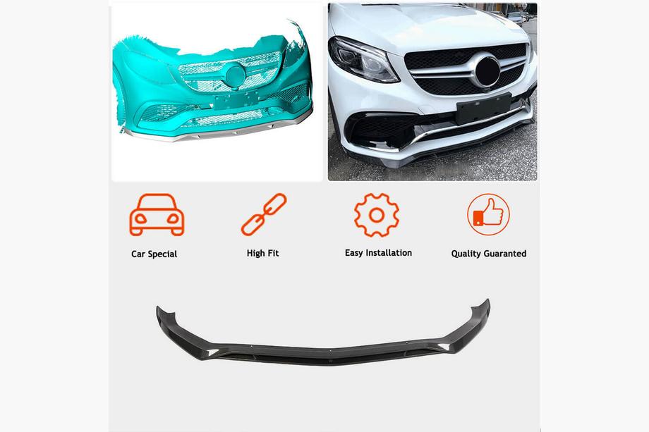 Mercedes GLE Coupé C292 2015–2019 Frontspoilerlæbe til forreste kofanger (til GLE63 AMG, plast) Foto 2