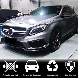 Kulfiber udvidelser til frontkofanger (til GLA45 AMG 2013-2016) foto 2
