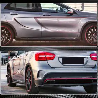 Sideskørter (til GLA45 AMG 2013-2016, kolfiber) foto 4