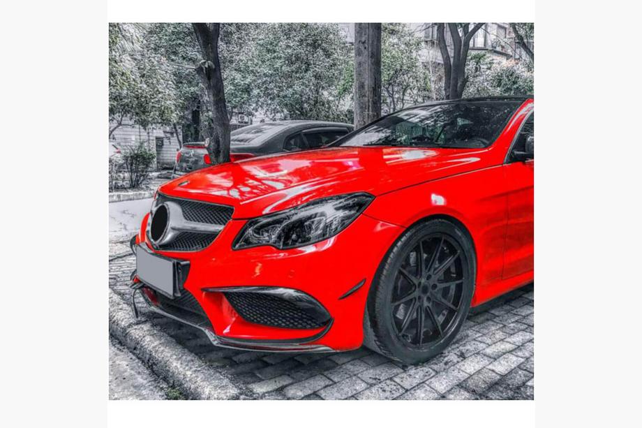 Mercedes E-class Coupé C207 2010–2017 Kulfiber tilføjelser til frontkofanger (til AMG-Line 2014-2016) Foto 2