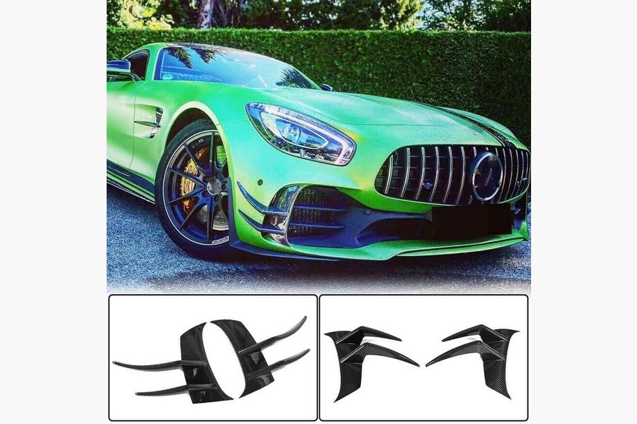 Mercedes AMG GT C190/R190 2014–2022 V2 kofangerpåsatser til frontkofanger (til GT R 2016-2019, tør kulfiber) Image