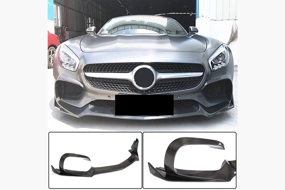 Mercedes AMG GT C190/R190 2014–2022 Front kofangerlæbe Lip (til 2015-2017, carbon) Image