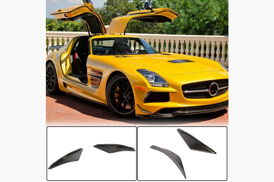 Mercedes SLS C197 2010–2014 Flaps til frontkofanger Flap V1 (carbon) Image