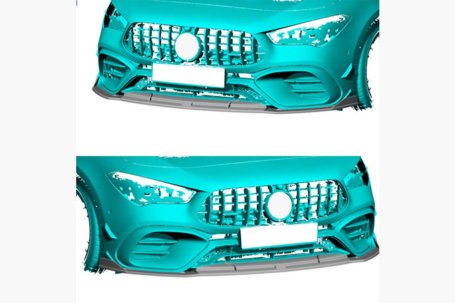 Mercedes CLA C118 2019– Frontbumper lip (til CLA45 AMG SD, kulfiber) Foto 2